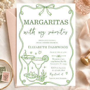 Margaritas pool scribble Party Cocktail Bridal Invitation