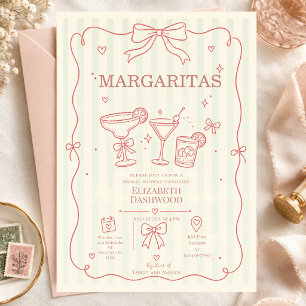 Margaritas pool scribble Party Cocktail Bridal Invitation
