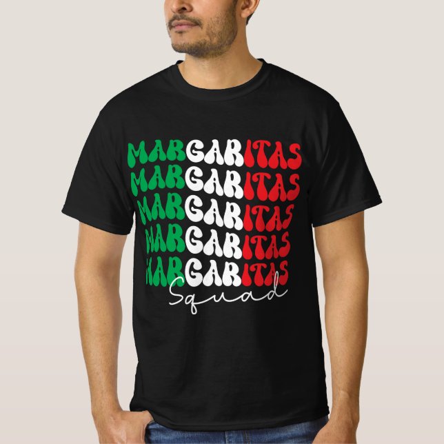 Margaritas Squad Retro Design T-Shirt (Front)