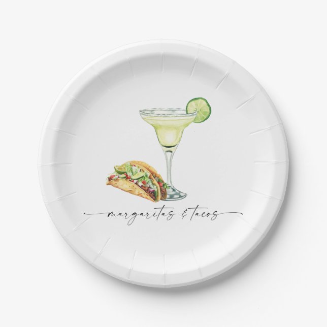 Margaritas & Tacos  Paper Plate (Front)