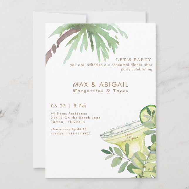 Margaritas & Tacos Tropical After Party Invitation (Front)