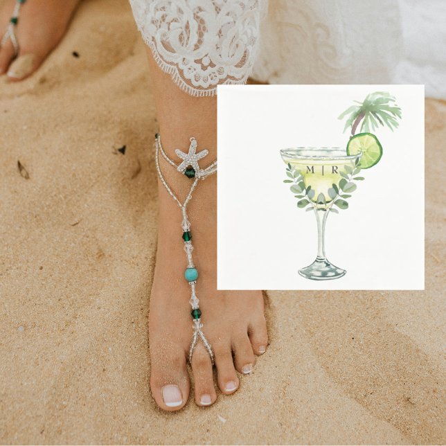 Margaritas Tropical Monogram II Napkin (Creator Uploaded)