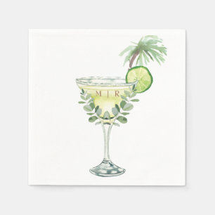 Margaritas Tropical Monogram Napkin