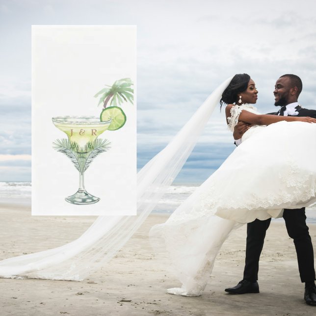 Margaritas Tropical Wedding Cocktail  Napkin (Creator Uploaded)