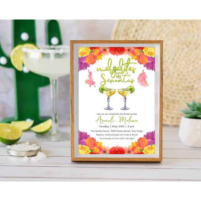 Margaritas with my Senorita Floral Invitation (Creator Uploaded)