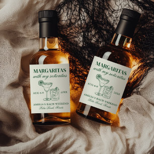 Margaritas With My Señoritas Bachelorette Weekend Liquor Bottle Label