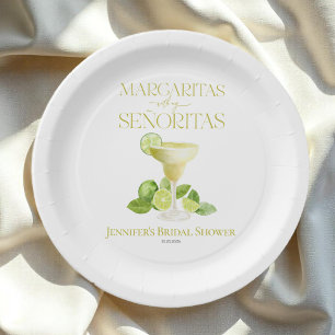 Margaritas With My Señoritas Bridal Shower Paper Plate