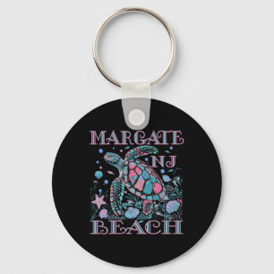Margate Beach Nj Turtle Lover Colorful Beach Souve Key Ring