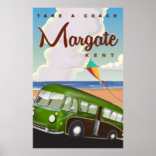 Margate Kent vintage Coach travel poster
