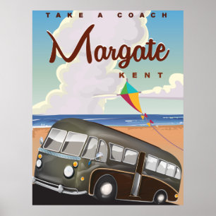 Margate Kent vintage Coach travel poster
