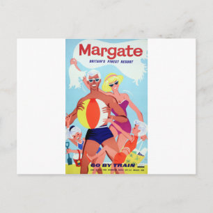 Margate vintage advertising railway poster postcard