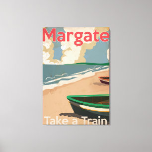 Margate Vintage locomotive Travel Poster Canvas Print