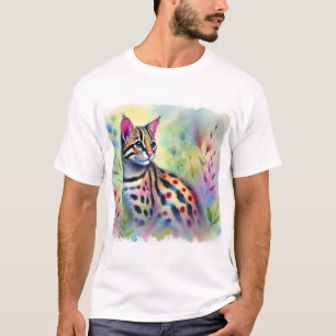 Margay cat serenity 260824AREF106 - Watercolor T-Shirt