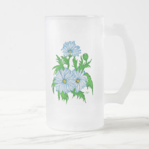 Margeriten Blume Frosted Glass Beer Mug