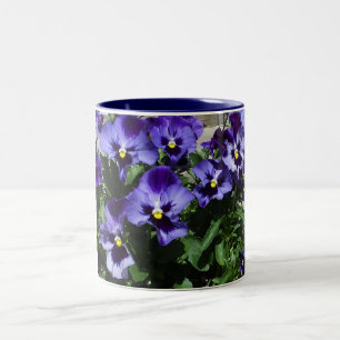 Margie's Pansies Two-Tone Coffee Mug