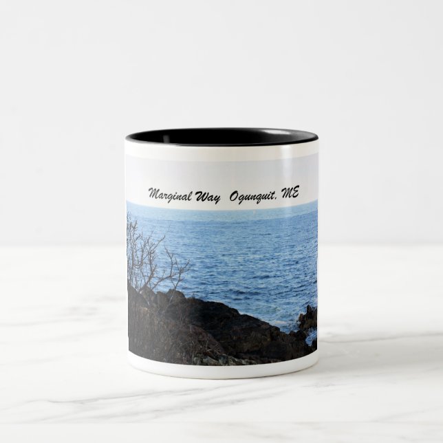 Marginal Way, Ogunquit, Maine Two-Tone Coffee Mug (Center)