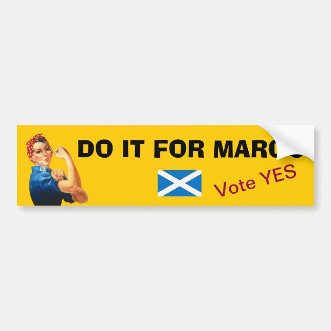 Margo MacDonald Tribute Scottish Independence Bumper Sticker (Front)