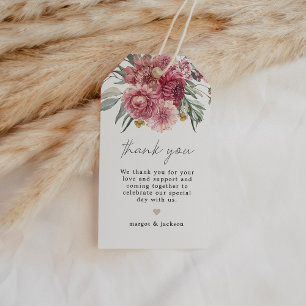 MARGOT Dusty Rose Blush Floral Boho Garden Gift Ta Tags