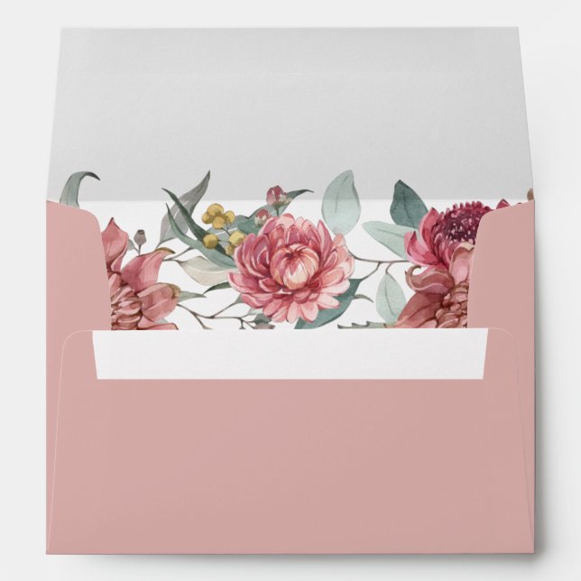 MARGOT Dusty Rose Blush Floral Mauve Pink Garden E Envelope (Back (Bottom))