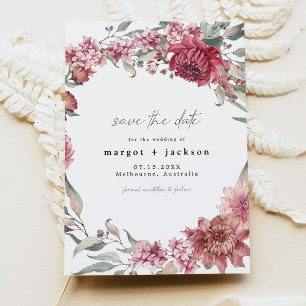 MARGOT Dusty Rose Blush Floral Photo Save the Date Invitation