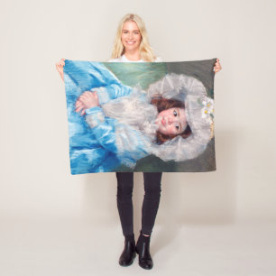 Margot in Blue, Mary Cassatt Fleece Blanket