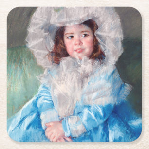 Margot in Blue, Mary Cassatt Square Paper Coaster