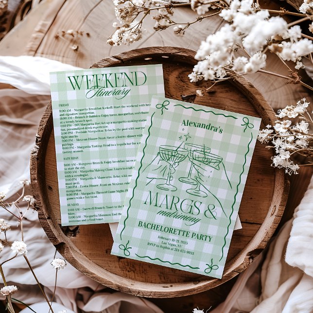 Margs And Matrimony Bachelorette Itinerary Invitation (Creator Uploaded)