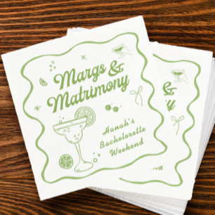 Margs and Matrimony Bachelorette Napkin