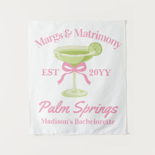 Margs and Matrimony Bachelorette Party Backdrop Tapestry