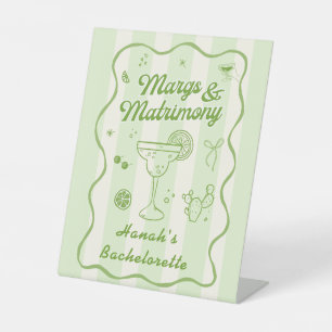 Margs and Matrimony Bachelorette  Pedestal Sign