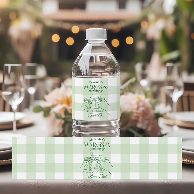 Margs And Matrimony Bachelorette Water Bottle Label (Creator Uploaded)