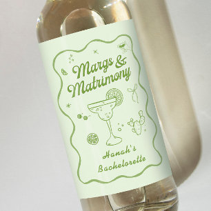 Margs and Matrimony Bachelorette Wine Label