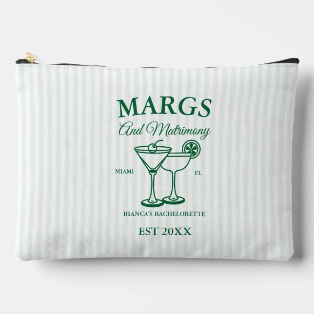 Margs and Matrimony  Beach Bachelorette party  Accessory Pouch (Front)