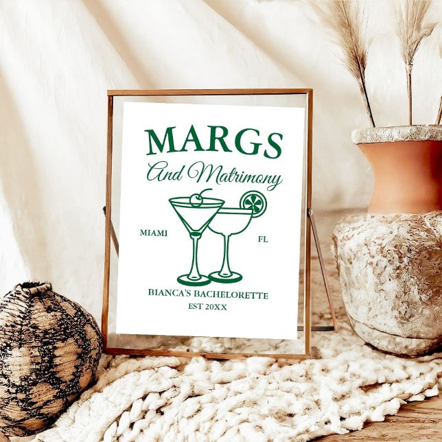 Margs and Matrimony Beach Bachelorette party Poster (Creator Uploaded)