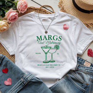 Margs and Matrimony  Beach Bachelorette party  T-Shirt
