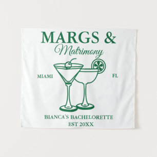 Margs and Matrimony Beach Bachelorette party Tapestry