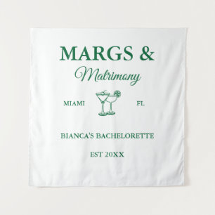Margs and Matrimony Beach Bachelorette party Tapestry