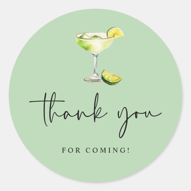 Margs and Matrimony Bridal Shower Thank You Classic Round Sticker (Front)