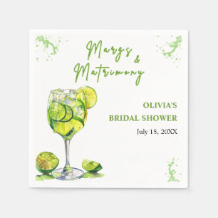 Margs and Matrimony Cocktail Bridal Shower Napkin