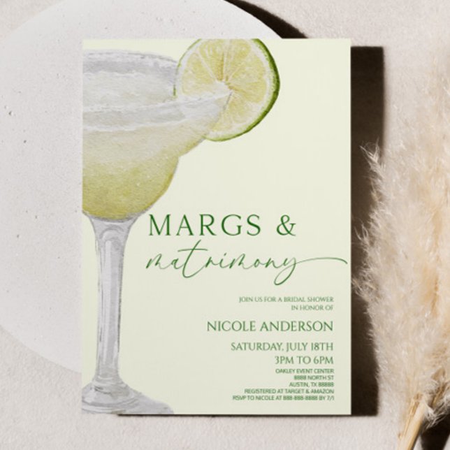 Margs and Matrimony Margarita Bridal Shower Invitation (Creator Uploaded)