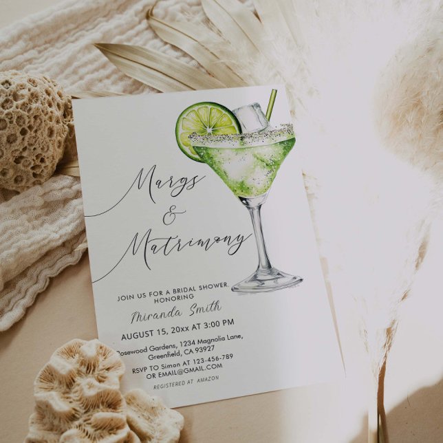 Margs And Matrimony Margarita Bridal Shower Invitation (Creator Uploaded)