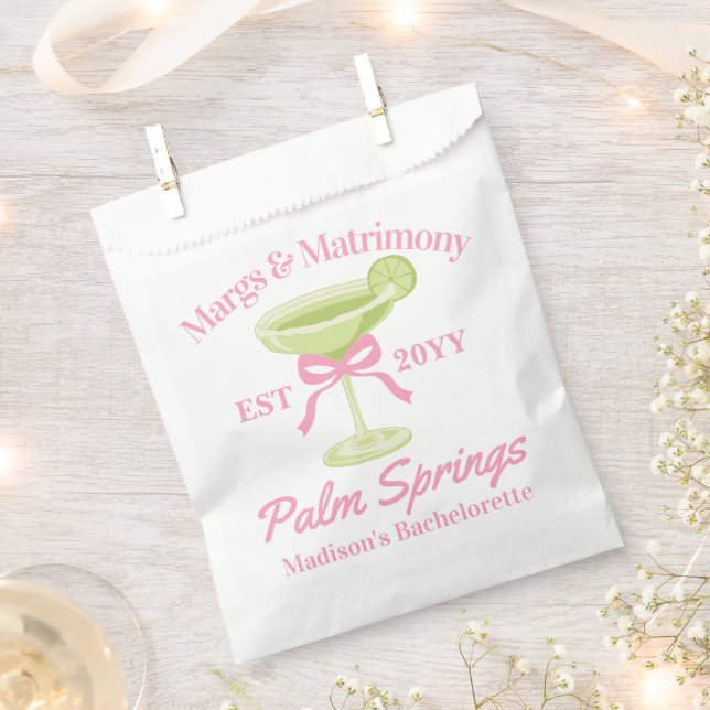 Margs and Matrimony Margaritas Bachelorette Party Favour Bags (Clipped)
