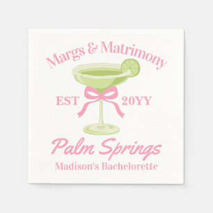 Margs and Matrimony Margaritas Bachelorette Party Napkin