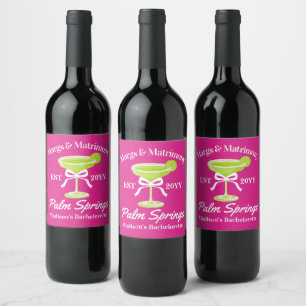 Margs and Matrimony Margaritas Bachelorette Party Wine Label