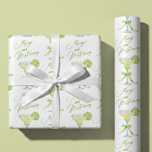 Margs And Matrimony Pattern Bridal Bachelorette Wrapping Paper