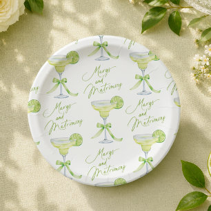 Margs And Matrimony Patterned Bridal Shower Paper Plate