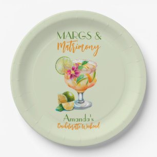 Margs and Matrimony Tequila & Fiesta Bachelorette Paper Plate