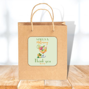 Margs and Matrimony Tequila & Fiesta Bachelorette Square Sticker