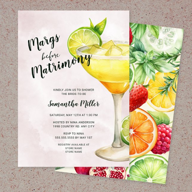 Margs before Matrimony Bridal Shower Invitation (Creator Uploaded)