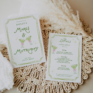 Margs & Matrimony Bachelorette Itinerary Invitation